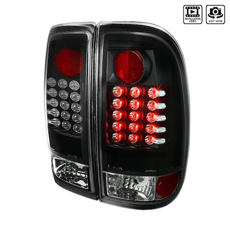 Spec-D Tuning 08-16 Ford F250 Black LED Tail Lights LT-F25008JMLED-TM